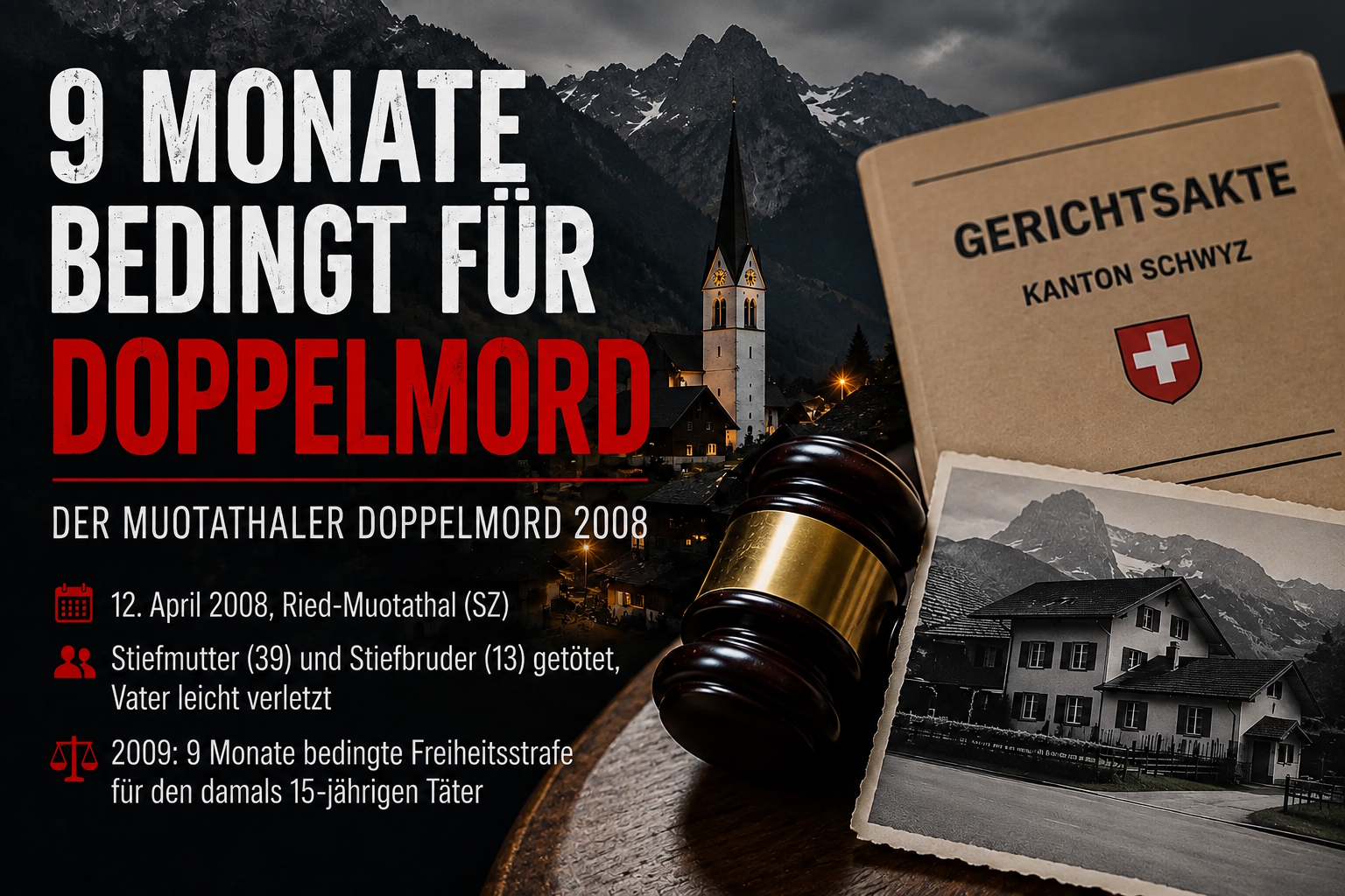 -Muotathaler Doppelmord 2008 – neun Monate bedingt für den jugendlichen Täter