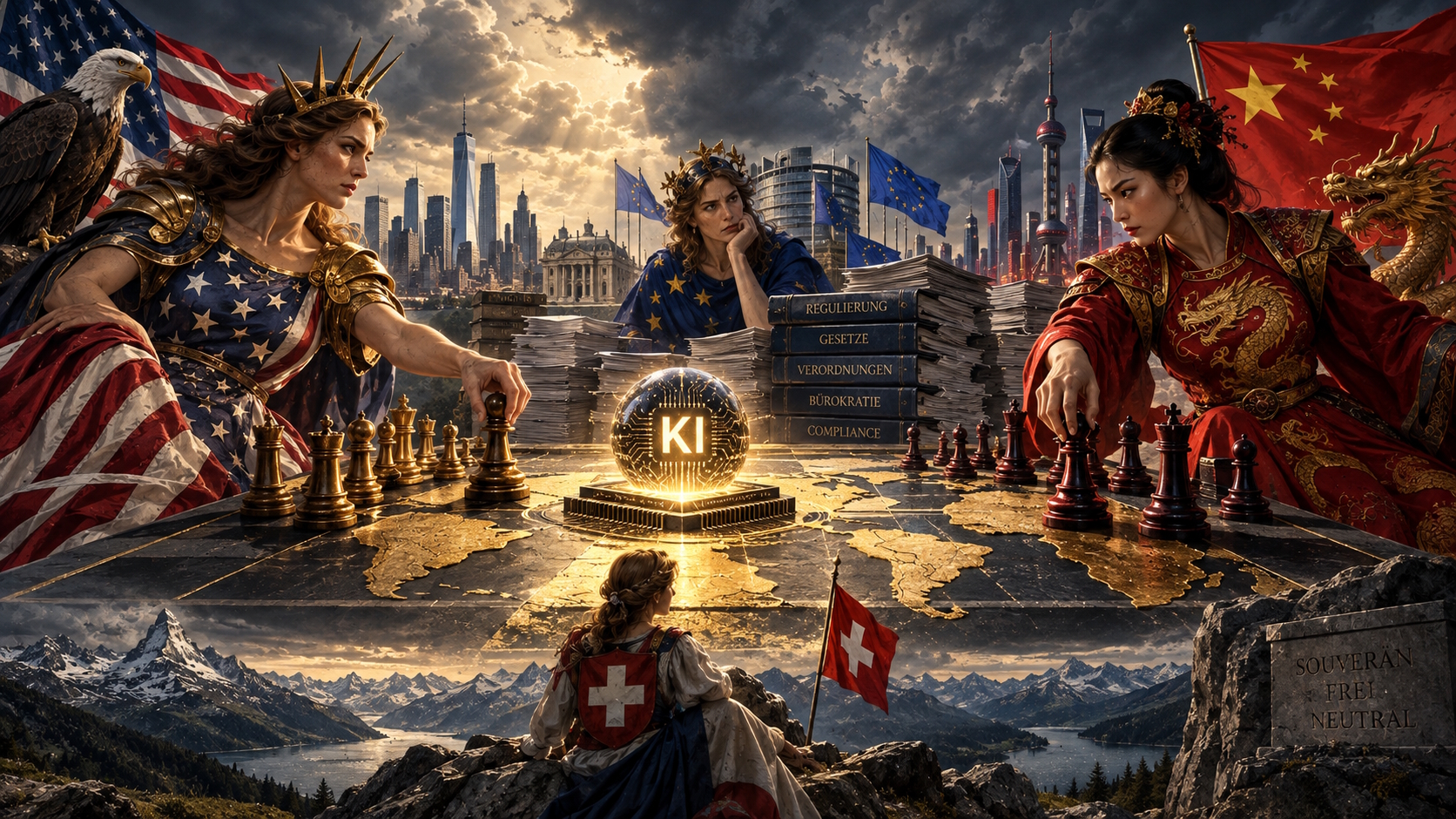 Künstliche Intelligenz im geopolitischen Wettbewerb zwischen USA, China und Europa